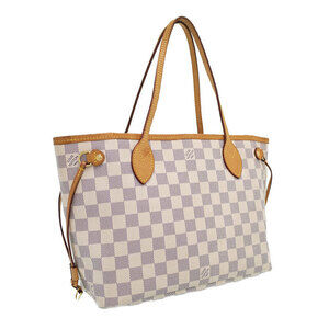 Louis Vuitton White Damier Bag Azur Neverfull Tote